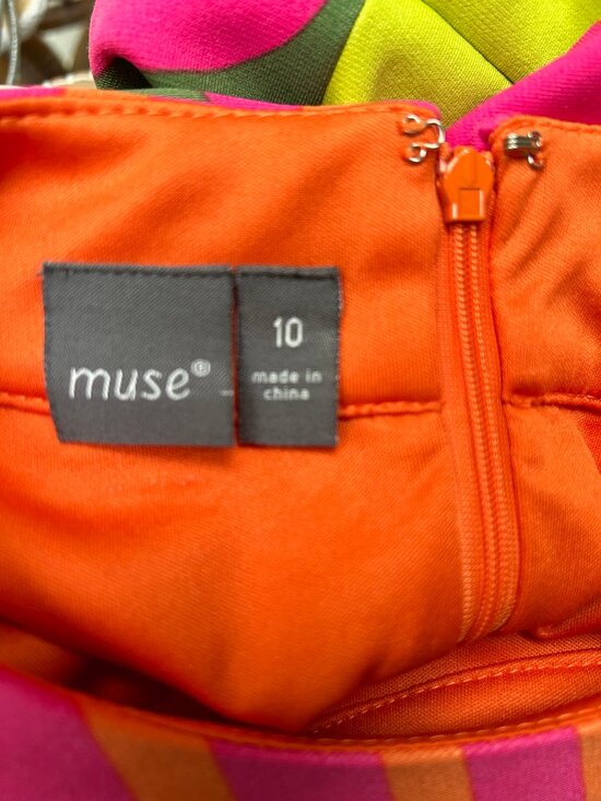 Muse Racerback Colorful Mod Dress Size 10 - Picture 6 of 9